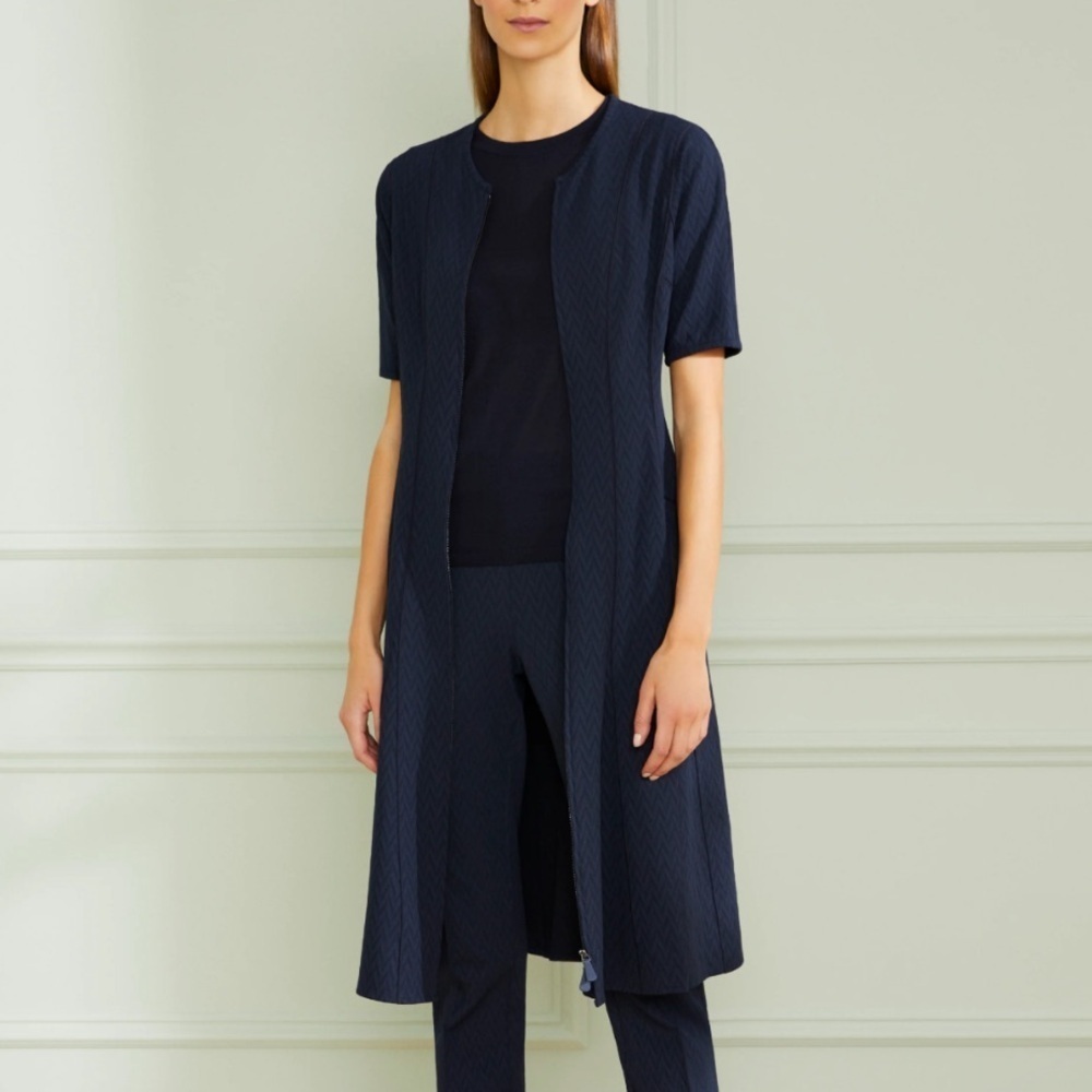 Carlisle Collection Navy Double Zip Dress Size 4